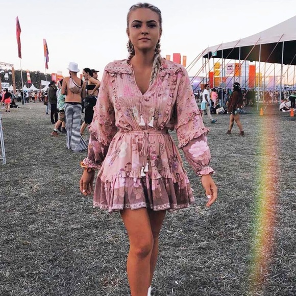 Dresses & Skirts - SOLD OUT Boho Gypsy Floral Long Sleeve Ruffle Mini Dress